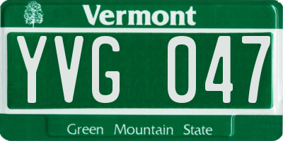VT license plate YVG047