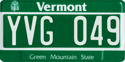 VT license plate YVG049