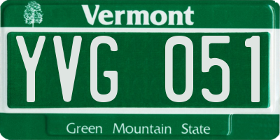 VT license plate YVG051