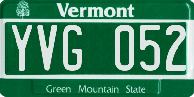 VT license plate YVG052