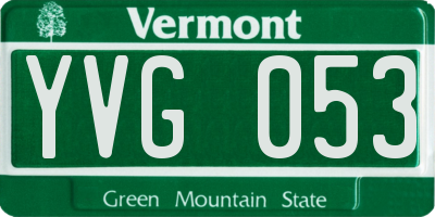 VT license plate YVG053