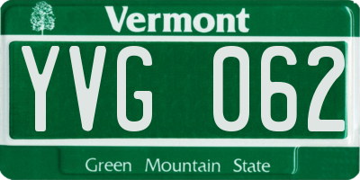 VT license plate YVG062