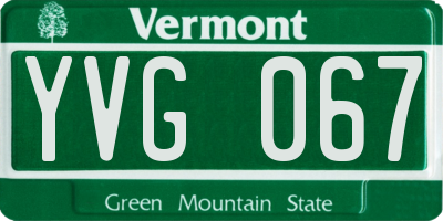 VT license plate YVG067