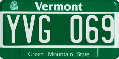 VT license plate YVG069