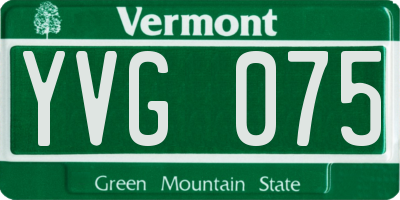 VT license plate YVG075
