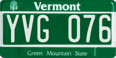 VT license plate YVG076