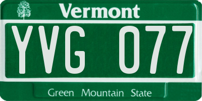 VT license plate YVG077