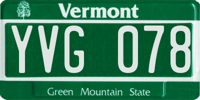 VT license plate YVG078