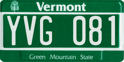VT license plate YVG081