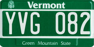 VT license plate YVG082
