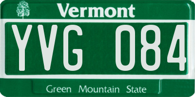 VT license plate YVG084
