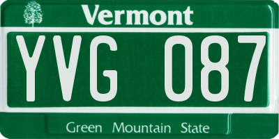 VT license plate YVG087