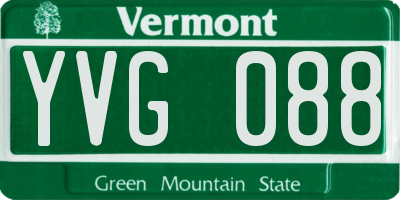 VT license plate YVG088