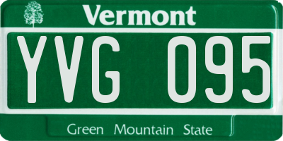 VT license plate YVG095