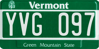 VT license plate YVG097