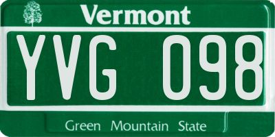 VT license plate YVG098