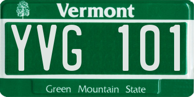 VT license plate YVG101
