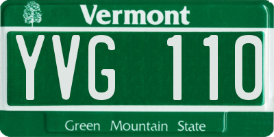 VT license plate YVG110