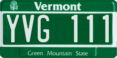 VT license plate YVG111