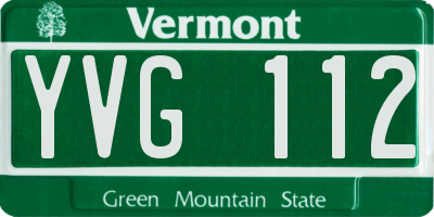 VT license plate YVG112