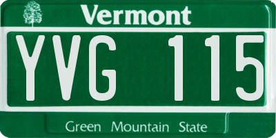 VT license plate YVG115
