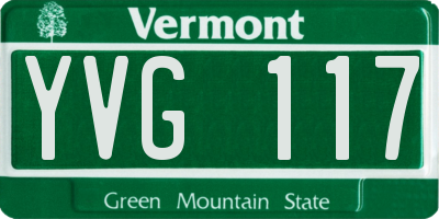 VT license plate YVG117