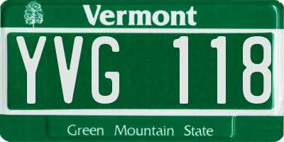 VT license plate YVG118