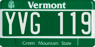 VT license plate YVG119