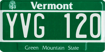 VT license plate YVG120