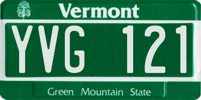 VT license plate YVG121