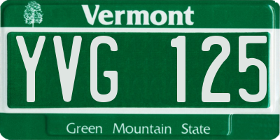 VT license plate YVG125