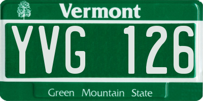 VT license plate YVG126
