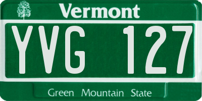 VT license plate YVG127