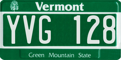 VT license plate YVG128
