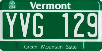 VT license plate YVG129
