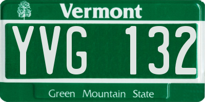 VT license plate YVG132