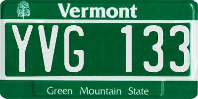VT license plate YVG133