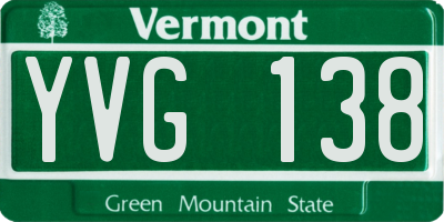 VT license plate YVG138