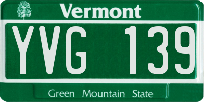 VT license plate YVG139