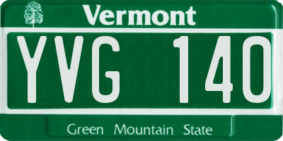 VT license plate YVG140
