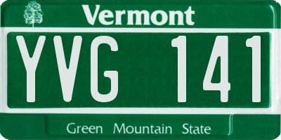 VT license plate YVG141