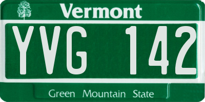 VT license plate YVG142