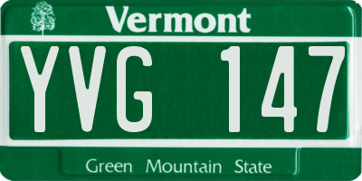 VT license plate YVG147