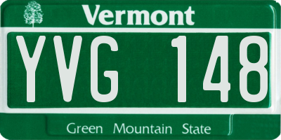 VT license plate YVG148