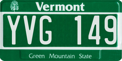 VT license plate YVG149