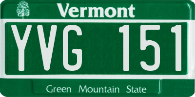 VT license plate YVG151