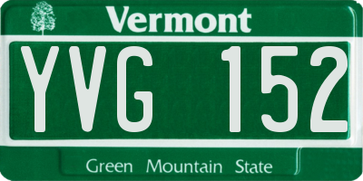 VT license plate YVG152