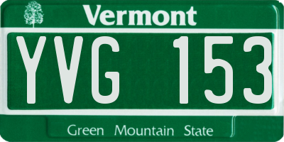 VT license plate YVG153