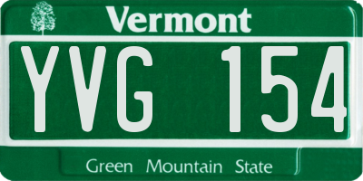 VT license plate YVG154