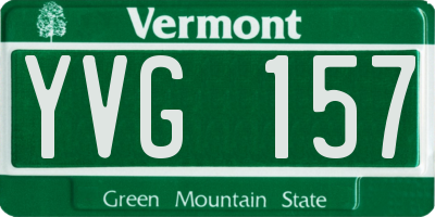 VT license plate YVG157